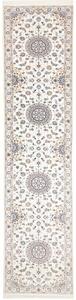 Tappeto Nain 6la Medaglione Floreale Avorio Blu Scuro Corsia 85x400 Cm