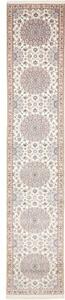 Tappeto Nain 6la Medaglione Floreale Avorio Grigio Corsia 83x445 Cm