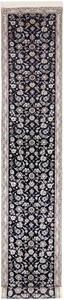 Tappeto Nain 6la Floreale Nero Avorio Corsia 85x612 Cm