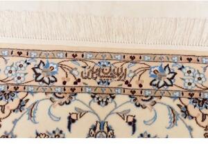 Tappeto Nain 6la Medaglione Floreale Avorio Blu Scuro Corsia 85x400 Cm