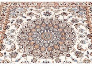 Tappeto Nain 6la Medaglione Floreale Avorio Grigio Corsia 83x445 Cm