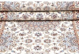 Tappeto Nain 6la Medaglione Floreale Avorio Grigio Corsia 83x445 Cm