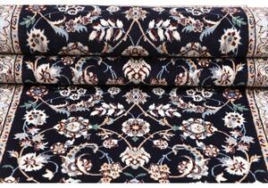 Tappeto Nain 6la Floreale Nero Avorio Corsia 85x612 Cm