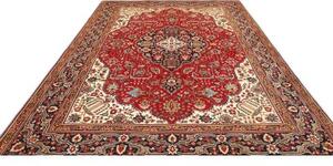 Tappeto Tabriz Stilizzato Rosso Blu Scuro 256x338 Cm