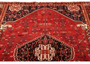 Tappeto Shiraz Stilizzato Rosso Blu Scuro 160x260 Cm