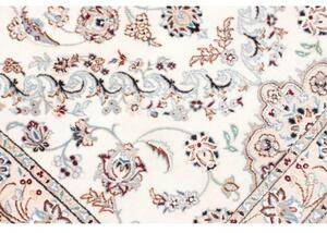 Tappeto Nain 6la Medaglione Floreale Avorio Blu Corsia 82x415 Cm