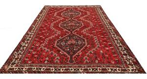 Tappeto Shiraz Stilizzato Rosso Blu Scuro 210x297 Cm