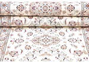 Tappeto Nain 6la Medaglione Floreale Avorio Blu Corsia 82x415 Cm