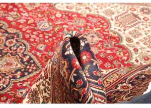Tappeto Tabriz Medaglione Floreale Rosso Blu Scuro 247x358 Cm