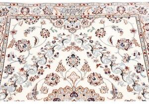 Tappeto Nain 6la Medaglione Floreale Avorio Blu Corsia 82x415 Cm