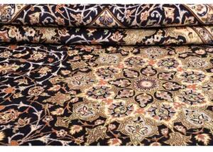 Tappeto Nadjafabad Medaglione Floreale Blu Notte Avorio 300x400 Cm