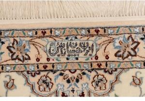 Tappeto Nain 6la Medaglione Floreale Avorio Blu Corsia 82x415 Cm