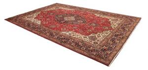 Tappeto Tabriz Medaglione Floreale Rosso Blu Scuro 247x358 Cm