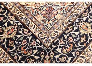 Tappeto Nadjafabad Medaglione Floreale Blu Notte Avorio 300x400 Cm
