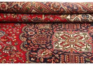 Tappeto Tabriz Medaglione Floreale Rosso Blu Scuro 247x358 Cm