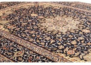 Tappeto Nadjafabad Medaglione Floreale Blu Notte Avorio 300x400 Cm