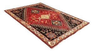 Tappeto Shiraz Stilizzato Rosso Scuro Blu Notte 183x260 Cm