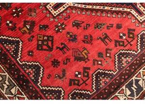 Tappeto Shiraz Stilizzato Rosso Blu Scuro 170x248 Cm