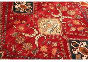Tappeto Shiraz Stilizzato Rosso Scuro Blu Notte 183x260 Cm