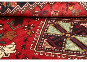 Tappeto Shiraz Figurativo Rosso Blu Scuro 175x260 Cm