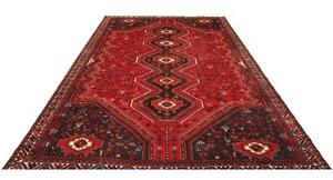 Tappeto Shiraz Stilizzato Rosso Blu Scuro 235x337 Cm