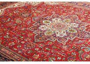 Tappeto Tabriz Stilizzato Rosso Blu Scuro 255x347 Cm