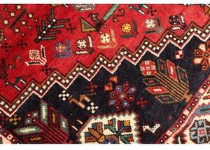 Tappeto Shiraz Figurativo Rosso Blu Scuro 175x260 Cm