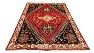 Tappeto Shiraz Stilizzato Rosso Scuro Blu Notte 183x260 Cm
