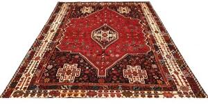Tappeto Shiraz Stilizzato Rosso Blu Scuro 215x305 Cm