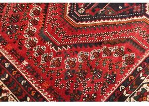 Tappeto Shiraz Geometrico Rosso Blu Scuro 205x293 Cm