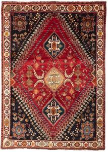 Tappeto Shiraz Stilizzato Rosso Scuro Blu Notte 183x260 Cm