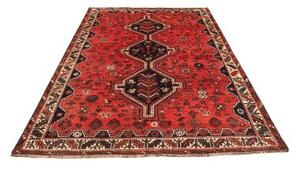 Tappeto Shiraz Stilizzato Rosso Blu Scuro 177x245 Cm