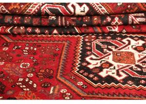 Tappeto Shiraz Geometrico Rosso Mattone Nero 215x300 Cm