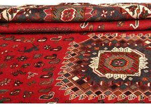 Tappeto Shiraz Stilizzato Rosso Blu Scuro 220x308 Cm