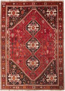 Tappeto Shiraz Geometrico Rosso Mattone Nero 215x300 Cm