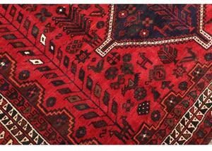 Tappeto Shiraz Stilizzato Rosso Blu Scuro 208x305 Cm