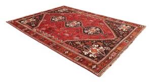 Tappeto Shiraz Geometrico Rosso Mattone Nero 215x300 Cm