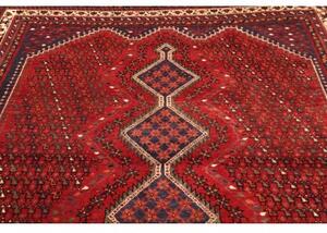 Tappeto Shiraz Geometrico Rosso Blu Scuro 208x285 Cm