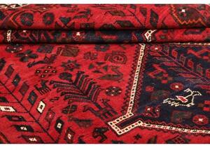 Tappeto Shiraz Stilizzato Rosso Blu Scuro 208x305 Cm