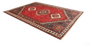 Tappeto Shiraz Stilizzato Rosso Blu Scuro 220x308 Cm