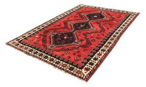Tappeto Shiraz Stilizzato Rosso Nero 175x252 Cm