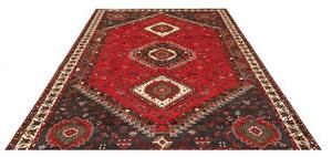 Tappeto Shiraz Stilizzato Rosso Blu Scuro 220x308 Cm