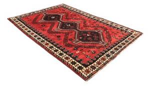 Tappeto Shiraz Stilizzato Rosso Nero 175x252 Cm