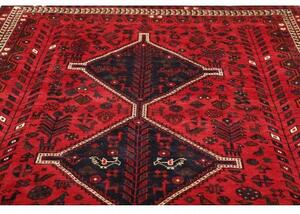 Tappeto Shiraz Stilizzato Rosso Blu Scuro 208x305 Cm