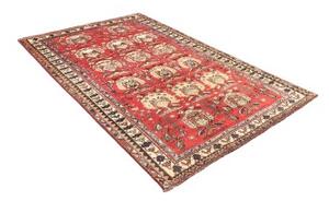 Tappeto Shiraz Geometrico Rosso Beige 155x240 Cm