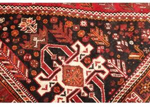 Tappeto Shiraz Geometrico Rosso Mattone Nero 215x300 Cm