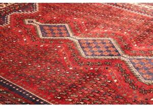 Tappeto Shiraz Geometrico Rosso Blu Scuro 208x285 Cm