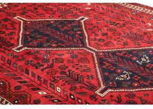 Tappeto Shiraz Stilizzato Rosso Blu Scuro 208x305 Cm