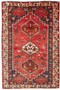 Tappeto Shiraz Stilizzato Rosso Blu Scuro 170x255 Cm