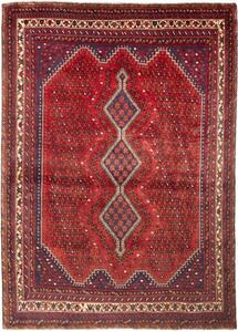 Tappeto Shiraz Geometrico Rosso Blu Scuro 208x285 Cm